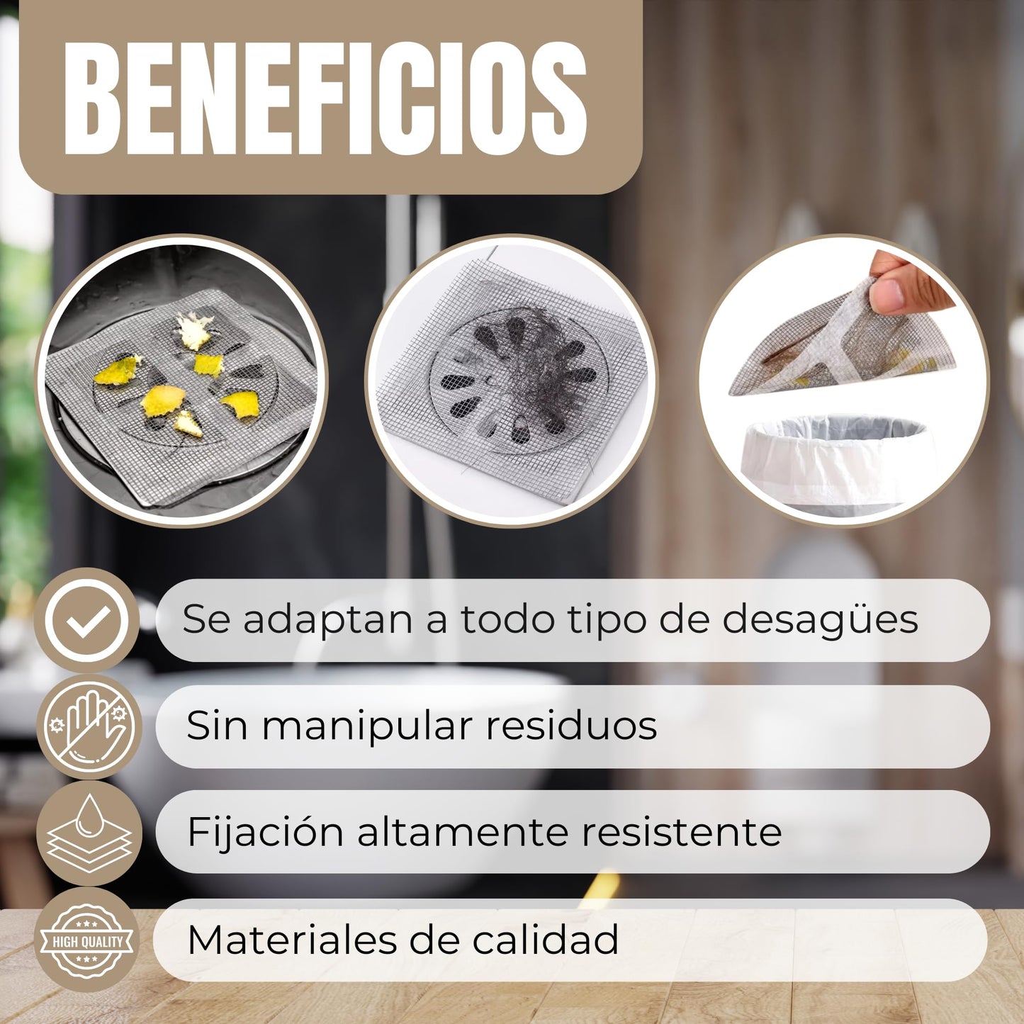 🔥Pack 10 filtros desagüe EcoHogar Completo + 10 DE REGALO + Guía digital Gratis con tu compra🔥